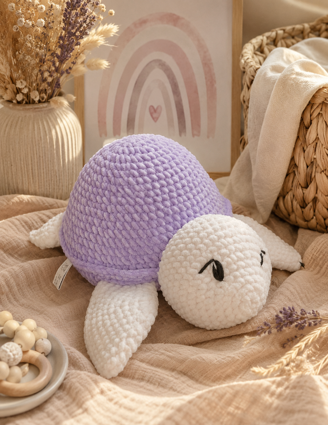 Grande tortue au crochet – doudou artisanal